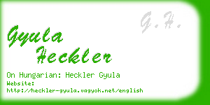 gyula heckler business card